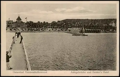 Niendorf-Timmendorfer Strand Anlegebrücke und Denker's Hotel 1916