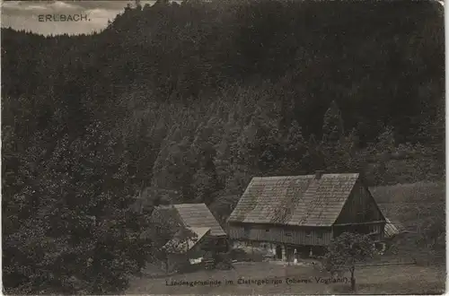 Ansichtskarte Erlbach (Vogtland) Gehöft im Wald 1918