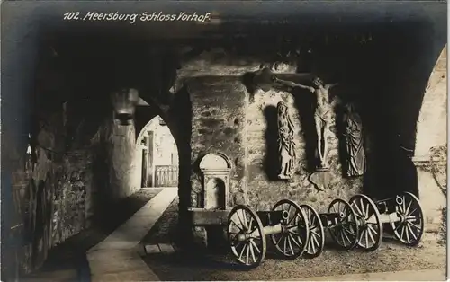 Ansichtskarte Meersburg Schloss Vorhof - Kanonen, Fotokarte 1928