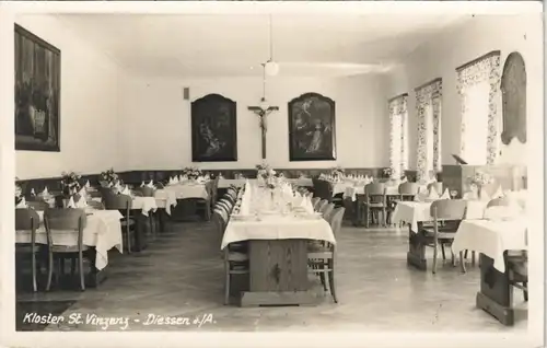 Dießen am Ammersee (Diessen) Kloster St. Vinzenz - Speisesaal, Fotokarte 1935
