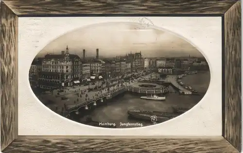 Ansichtskarte Hamburg Jungfernstieg 1913 Passepartout