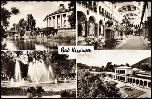 Ansichtskarte Bad Kissingen Mehrbildkarte mit 4 Foto-/Ortsansichten 1964