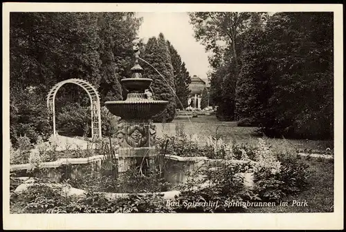 Ansichtskarte Bad Salzschlirf Springbrunnen im Park 1952