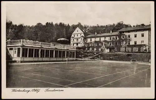 Ansichtskarte Wartenberg (Bayern) Tennisplatz am Sanatorium 1950