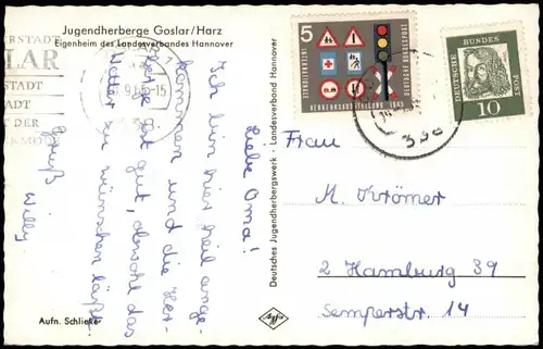 Ansichtskarte Goslar Partie a.d. Jugendherberge Harz 1965