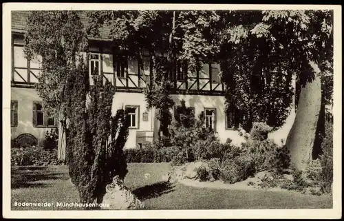 Ansichtskarte Bodenwerder Partie am Münchhausen-Haus 1952