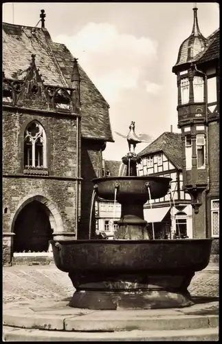 Ansichtskarte Goslar Marktbrunnen mit dem romanischen Adler 1960