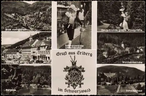 Triberg im Schwarzwald Mehrbildkarte   Schwarzwälder Uhrenhändler uvm. 1960