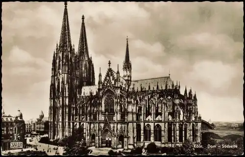 Ansichtskarte Köln Domplatz Dom Südseite 1958