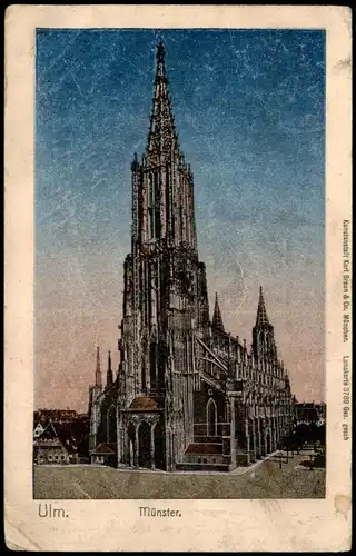 Ansichtskarte Ulm a. d. Donau Ulmer Münster - Silbereffekt 1912 Luna