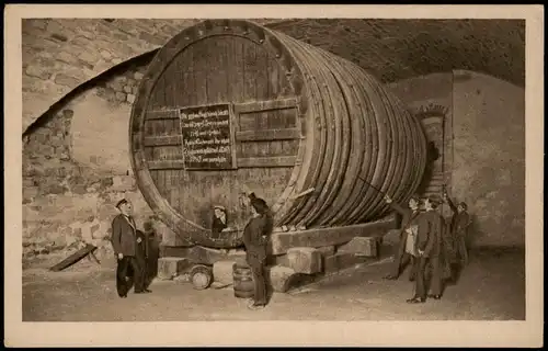 Ansichtskarte Tübingen Das große Faß im Schloßkeller, 1922