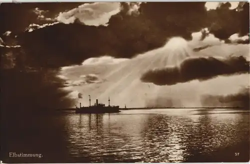 Ansichtskarte Hamburg Elbstimmung, Dampfer Sonne 1938