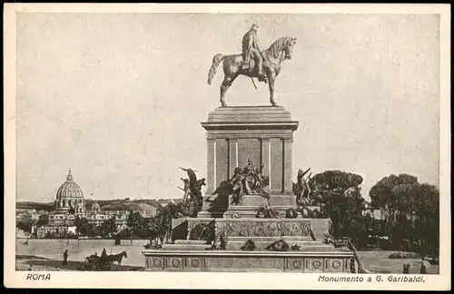 Cartoline Rom Roma Monumento a G. Garibaldi; Denkmal Reiterstandbild 1920