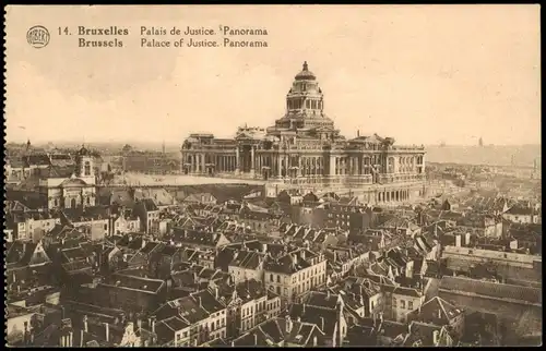 Postkaart Brüssel Bruxelles Palais de Justice Panorama 1910