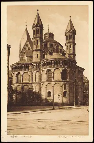 Ansichtskarte Köln Partie a.d. Kirche Apostelkirche 1914