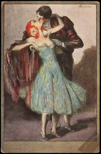 Ansichtskarte  A. Massa Liebe und Tanz Künstlerkarte 1910