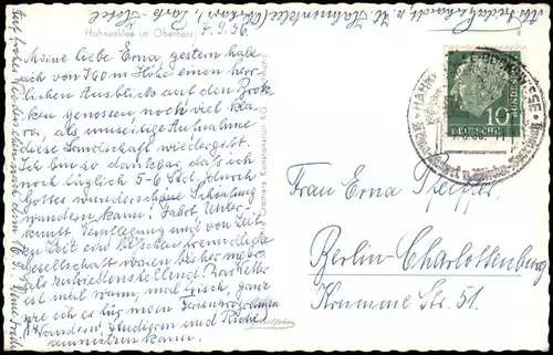 Ansichtskarte Hahnenklee-Bockswiese-Goslar Harz Panorama Umland-Ansicht 1956