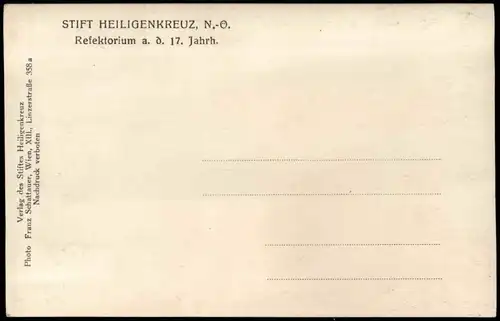 Heiligenkreuz (Niederösterreich) Refektorium a. d. 17. JH; Stift Innen  1900