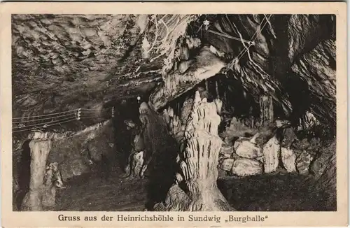 Iserlohn Umland-Ansicht Heinrichshöhle in Sundwig „Burghalle“ 1922