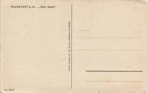 Ansichtskarte Frankfurt am Main Alter Markt Strassen Partie 1920