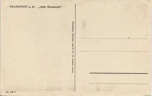 Ansichtskarte Frankfurt am Main Alter Kornmarkt Strassen Partie 1920