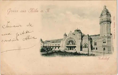 Ansichtskarte Köln Hauptbahnhof 1899