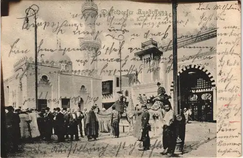 Postcard Düsseldorf Ausstellung, Straße Cairo 1902  Ankunftsstempel Crefeld