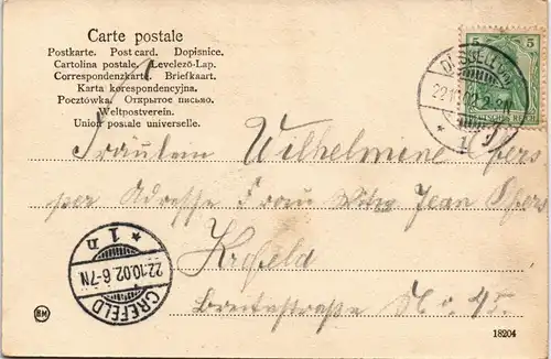Postcard Düsseldorf Ausstellung, Straße Cairo 1902  Ankunftsstempel Crefeld