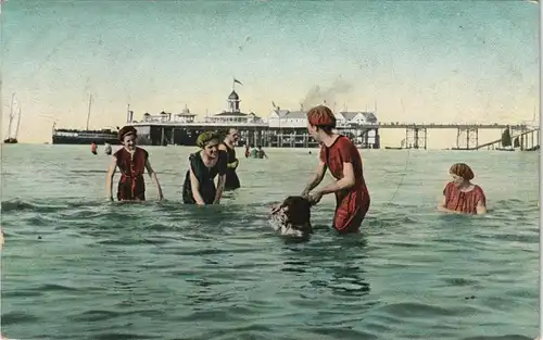 Postkaart Scheveningen-Den Haag Den Haag Badende Frauen - Seebrücke 1911