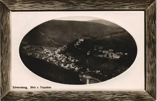 Ansichtskarte Schwarzburg Blick v. Trippstein. 1911 Passepartout