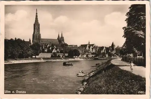 Ansichtskarte Ulm a. d. Donau Stadt und Donaupartie 1939