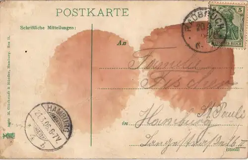 Ansichtskarte Radbruch (LK Lüneburg) Schäfer Ast mit Hund vor Haus 1906