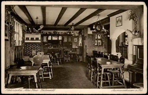 Assmannshausen  Rüdesheim (Rhein) „Alte Bauernschänke“ –  Gaststube 1934