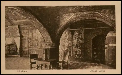 Ansichtskarte Lüneburg Rathaus, Laube 1924