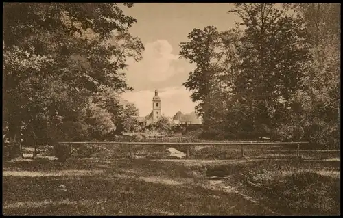 Ansichtskarte Zittau Partie an der Weinau - Kirche 1922