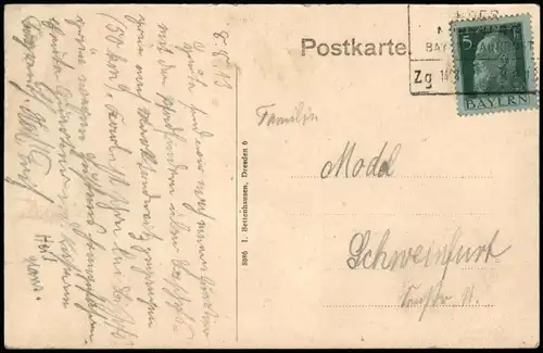 Ansichtskarte Bad Alexandersbad Straßenpartie Villen 1921  gel. Bahnpoststempel