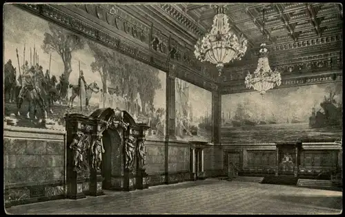 Ansichtskarte Hamburg Wandgemälde im Grossen Saale des Rathauses 1912