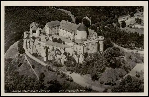 Waldeck (am Edersee) Schloß Waldeck Fliegeraufnahme Luftbild 1932