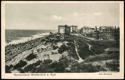 Ansichtskarte Westerland-Sylt Strand, Strandleben im Nordseebad 1929