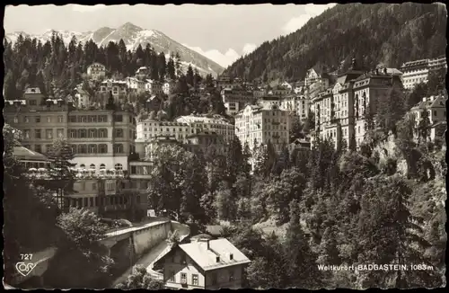 Postcard Badgastein Panorama-Ansicht 1950