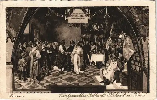 Ansichtskarte Loccum-Rehburg-Loccum Wandgemälde Gebhardt, Hochzeit 1930