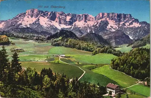 Ansichtskarte Salzburg Panorama Ansicht Zill mit Untersberg 1912
