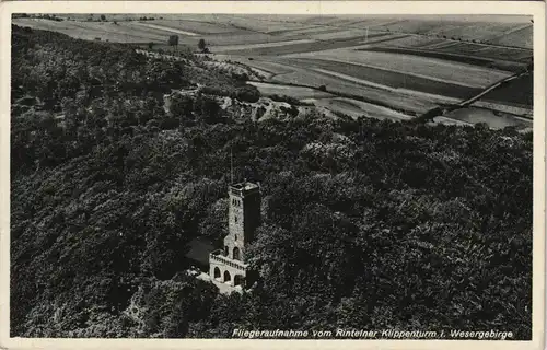 Rinteln Fliegeraufnahme vom Rintelner Klippenturm im Wesergebirge 1930