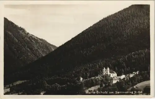 Ansichtskarte Maria Schutz Ansicht mit Berg-Panorama Semmering NÖ 1929/1928