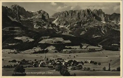 Ansichtskarte Ellmau Panorama-Ansicht mit dem Kaisergebirge 1933