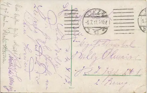 Leipzig Partie am Palmengarten 1917   im 1. Weltkrieg Feldpost gelaufen