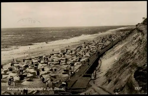 Ansichtskarte Wenningstedt-Braderup (Sylt) Strand Nordseebad Insel Sylt 1932