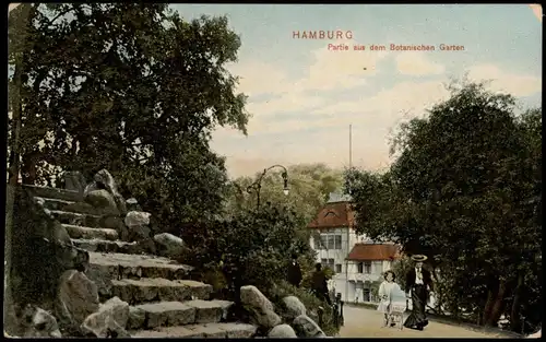Ansichtskarte Hamburg Partie aus dem Botanischen Garten 1907