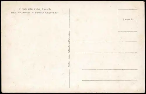 Ansichtskarte Ferch-Schwielowsee Haus am See, Blick a.d. Schwielowsee 1930