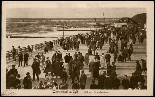 Ansichtskarte Westerland-Sylt Strandterrasse Strandstraße 1925